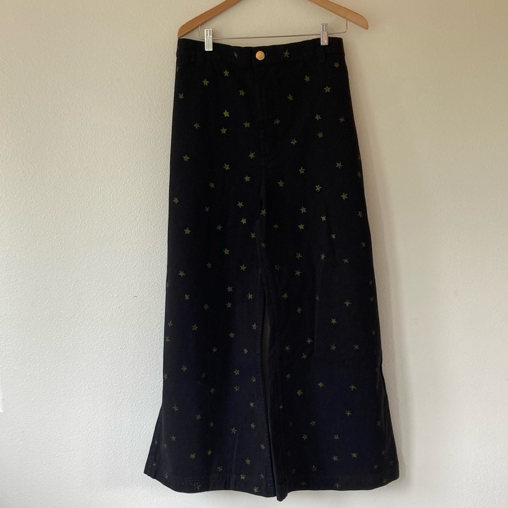 BIG BUD PRESS Bell bottoms OOAK Black with Stars⭐️!! Size XL NWOT